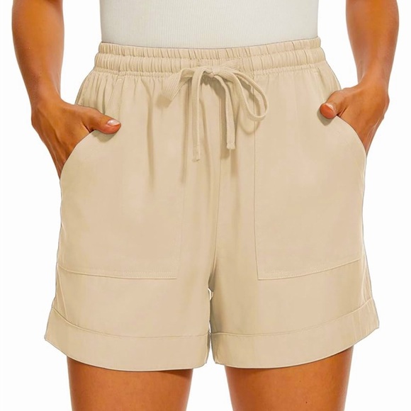 Linen blend off-white shorts size small - Picture 1 of 9
